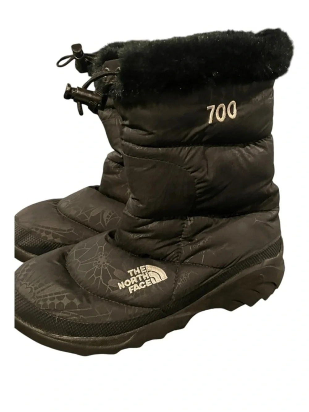 Womens Size 6 North Face Nuptse Boots Winter Black 700 Goose Down Insulated Shoe